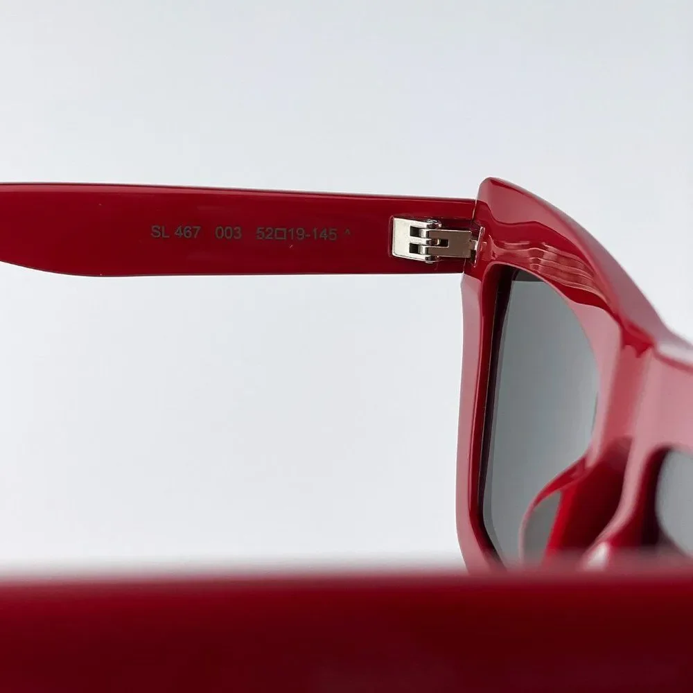 Saint Laurent SL467 003 Sunglasses Red Grey Cat Eye Women - Picture 13 of 14